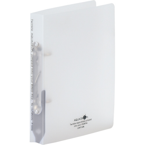 AQUADROPsﾘﾝｸﾞﾌｧｲﾙA5ﾀﾃ2穴 150枚 ﾘﾝｸﾞ内径22mm背幅32mm乳白 1冊画像