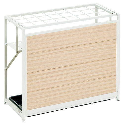 ｱﾙﾐﾌｫｰﾙﾃﾞｨﾝｸﾞ傘立て 24本用 ﾅﾁｭﾗﾙ&ﾎﾜｲﾄ 1台画像