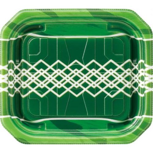 惣菜容器 MFPパシオ15-13 チアグリーン エフピコ 明るいチアグリーンの容器が重なり合っている様子
