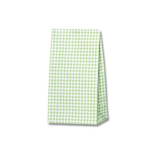 角底袋（ギンガム・ライトグリーン・幅130×マチ80×高235mm)画像