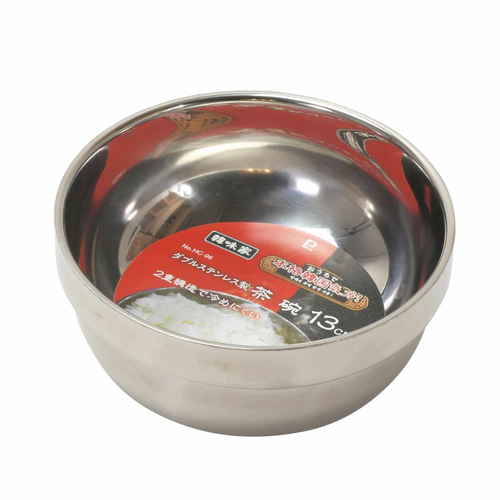 ダブルステンレス製茶碗13cm 韓味家画像