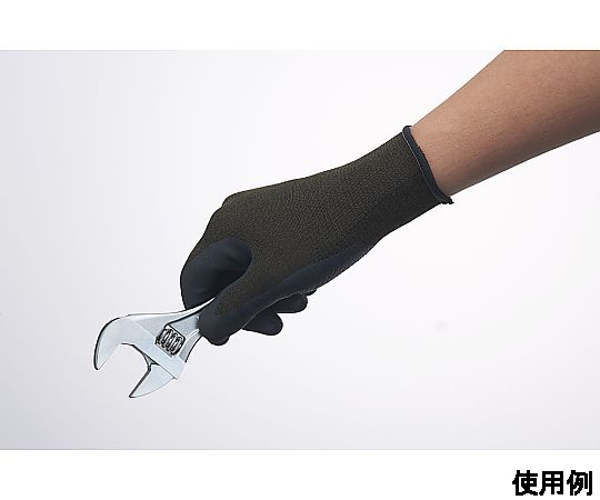 [LL] 手袋(ナイロン・ポリエステル/ニトリルゴムコート/OD) 表面が滑らかなコート素材の手袋が横から見える状態