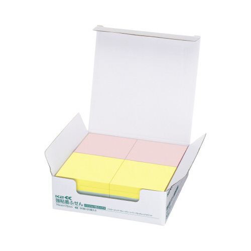 強粘着ふせん　Ｋ２　７５×７５　パステル混色２０冊画像