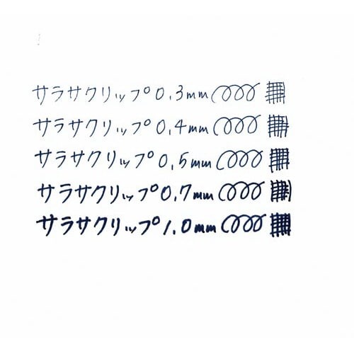 サラサクリップ 0.7mm ブルーブラック 5本入 パッケージの側面が見える状態で、色とデザインが明確に表示されている。
