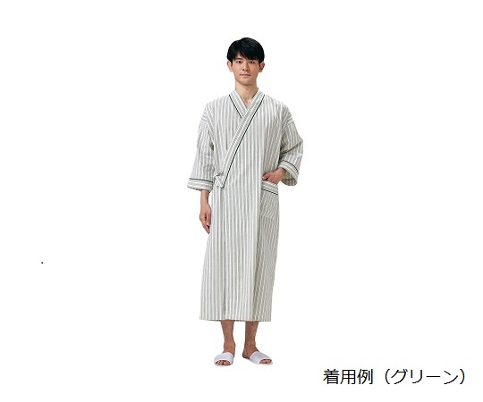 ストライプ病衣 （ワンピース） ブルー／S画像