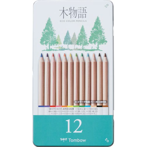 エコ色鉛筆　缶入り　Ｓ木物語　１２色セット