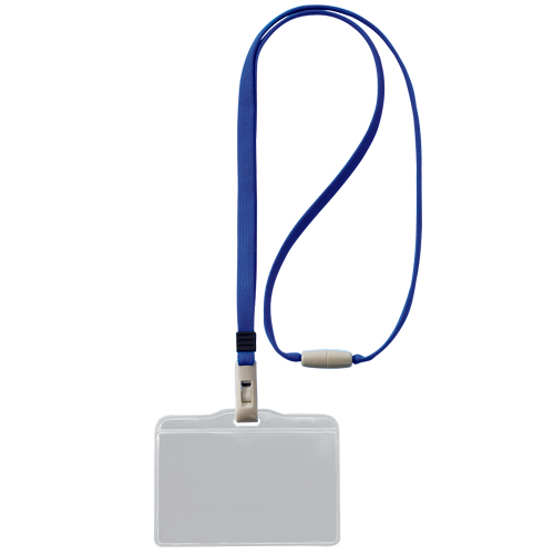 つりさげ名札 ﾖｺ型 ｿﾌﾄﾀｲﾌﾟ 平ひも ﾌﾞﾙｰ 1ﾊﾟｯｸ(10個)画像