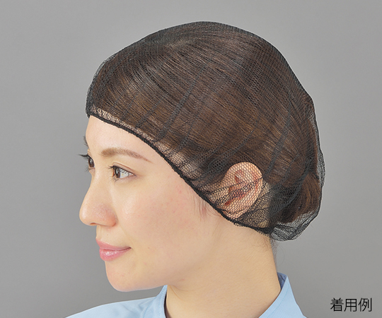ヘアーネット　キャッピー 　黒　4000枚入 黒いヘアーネットが無造作に重ねられた状態
