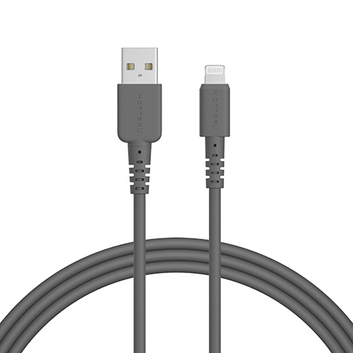 MOTTERU A to Lightning ｼﾘｺﾝｹｰﾌﾞﾙ ｽﾓｰｷｰﾌﾞﾗｯｸ 2m 1本