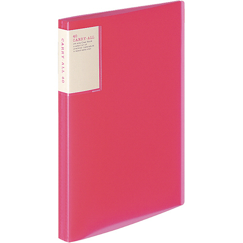 ｸﾘﾔｰﾌﾞｯｸ(ｷｬﾘｰｵｰﾙ)固定式･背ﾎﾟｹｯﾄ A4ﾀﾃ 40ﾎﾟｹｯﾄ 背幅22mm ﾋﾟﾝｸ 1ｾｯﾄ(6冊)画像