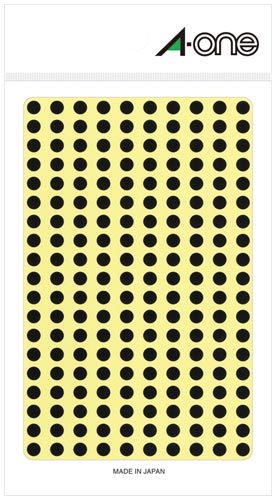 カラーラベル　丸型　５ｍｍ径　黒画像