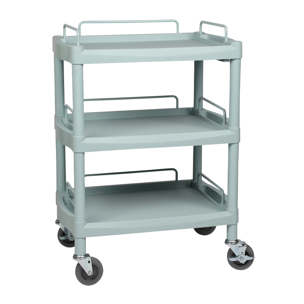 プラスチックワゴン3段 ガードレール付き 655×455×825mm画像