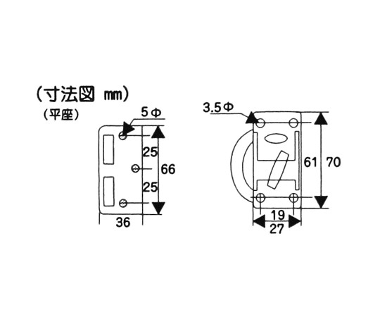 内締錠　シルバー 金属的な光沢を持ち、マットなテクスチャのあるロック部分がクローズアップされた状態