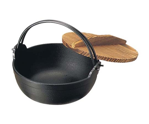 南部 鉄 ふる里鍋 深型 16cm 黒塗り 21006画像