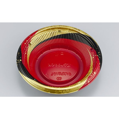シーピー化成 どんぶり容器 BF丸丼19L 月丸赤 本体画像