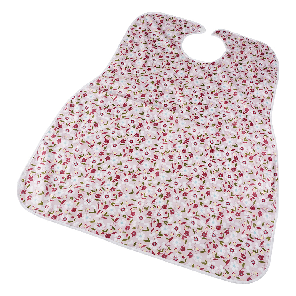 食事用エプロン 花ピンク画像