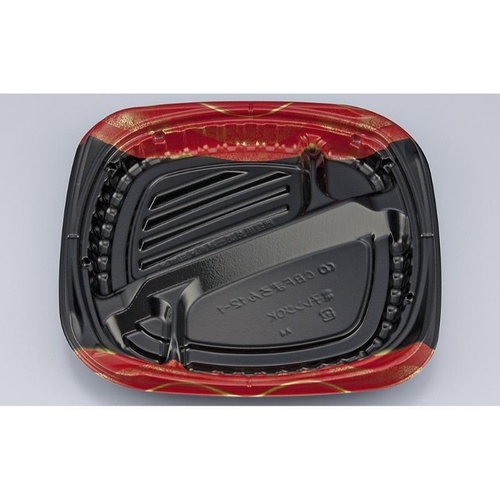 シーピー化成 弁当容器 CBFまろん12-1 光重赤 本体画像