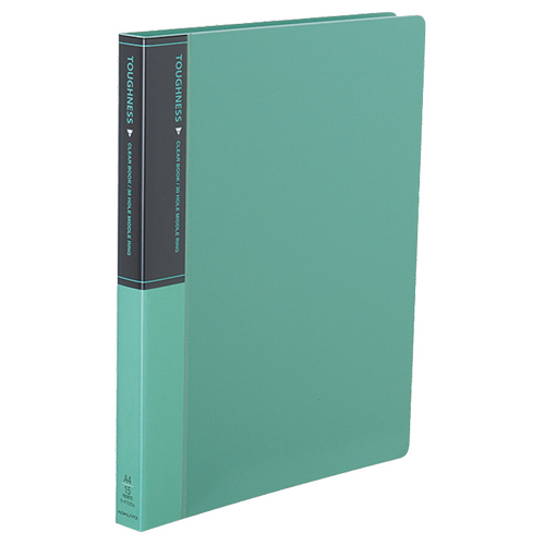 ｸﾘﾔｰﾌﾞｯｸ(ﾀﾌﾈｽ) 替紙式 A4ﾀﾃ 30穴 15ﾎﾟｹｯﾄ付属 背幅27mm 緑 1ｾｯﾄ(10冊)画像