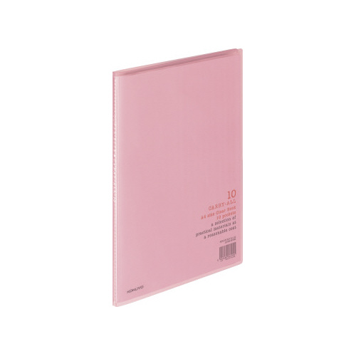 クリヤーブックキャリーオールＡ４縦１０ポケット桃画像