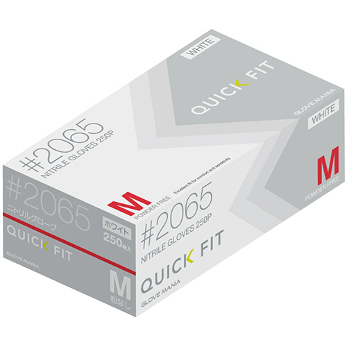 ﾆﾄﾘﾙｸﾞﾛｰﾌﾞ ｸｲｯｸﾌｨｯﾄ 粉なし ﾎﾜｲﾄ M 1箱(250枚)画像