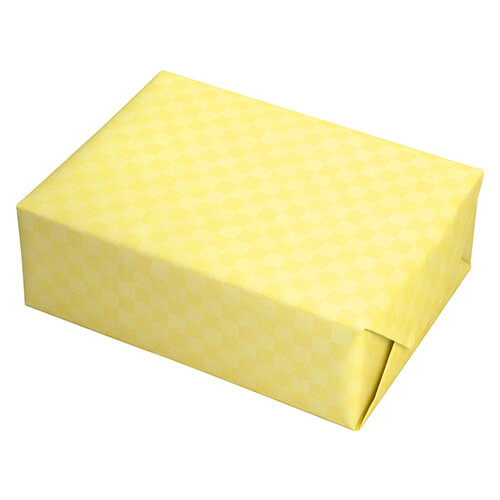 和モダン市松包装紙 ライトイエロー画像