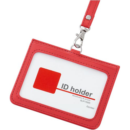 合皮製ＩＤカードホルダーレッド画像