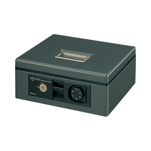 手提げ金庫　Ｂ５　シリンダー錠・ダイヤル錠　濃灰画像