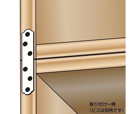 カラー隅金　一文字　白　100×18mm 斜め上から撮影された白い金具が並ぶ様子