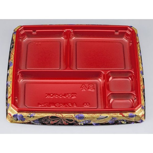 シーピー化成 弁当容器 BFハカマ膳7-4 こづち赤 本体(N)画像