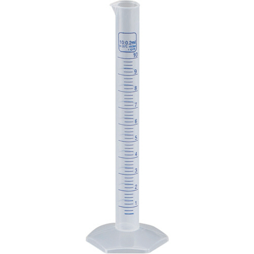 ﾒｽｼﾘﾝﾀﾞｰ PP製 青目盛付 10ml 1個画像