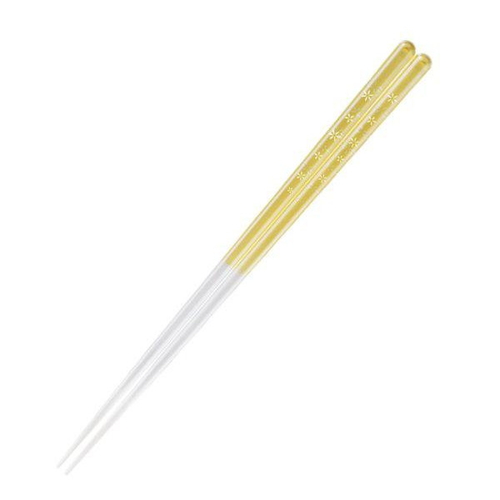 箸 23cm 花しおり 食洗機対応 プラスチック イエロー画像