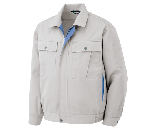 秋冬作業服　男女ペア　ブルゾン　シルバーグレー　M画像