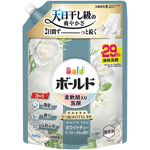 ボールド ジェル ホワイトティー&フローラルの香り つめかえ用 超特大 690g 1パック画像