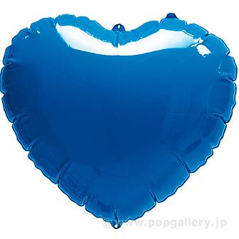 ハート型ビニール風船 青（無地）