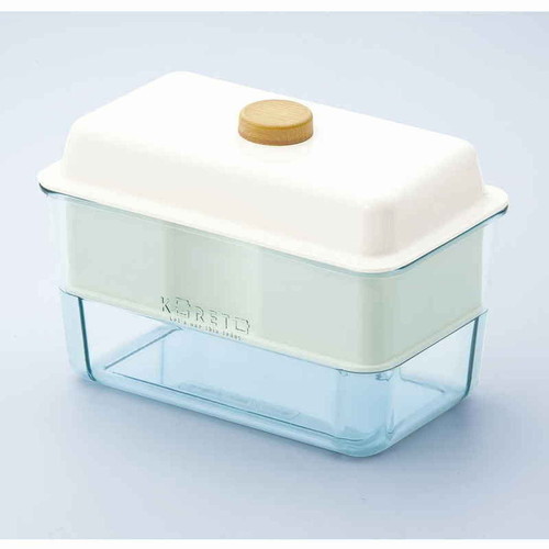 弁当箱　コレト　ランチボックス　本体　鋳物風 表面に細かな模様が施された縦長の容器