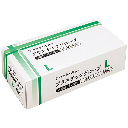 ｱｾﾝﾄﾊﾞﾘｭｰ ﾌﾟﾗｽﾁｯｸｸﾞﾛｰﾌﾞ L 1箱(100枚)