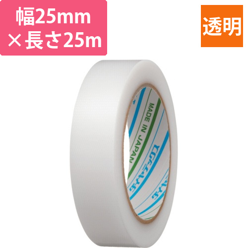 パイオランクロス粘着テープ　塗装養生用　25mm×25m　厚み約0.16mm　クリア　1巻画像