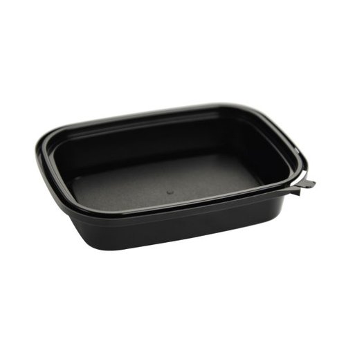透明カップ エコロック LE-200(ヒンジタイプ)黒 本体 酒井容器 [ケース販売]画像
