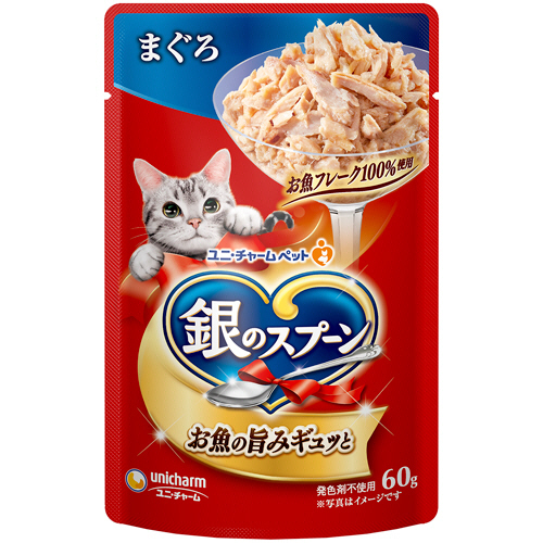 銀のｽﾌﾟｰﾝ ﾊﾟｳﾁ(ｳｪｯﾄ) まぐろ 60g 1ｾｯﾄ(16ﾊﾟｯｸ)画像