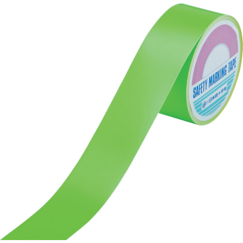 蛍光ﾗｲﾝﾃｰﾌﾟ 緑 50mm幅×10m ｴﾝﾋﾞ 屋内用 1巻画像