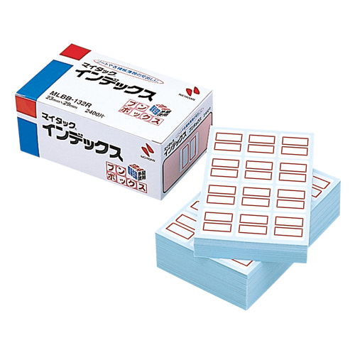 ﾏｲﾀｯｸ ｲﾝﾃﾞｯｸｽ ﾌﾞﾝﾎﾞｯｸｽ 中 23×29mm 赤枠 1ﾊﾟｯｸ(2400片:12片×200)画像