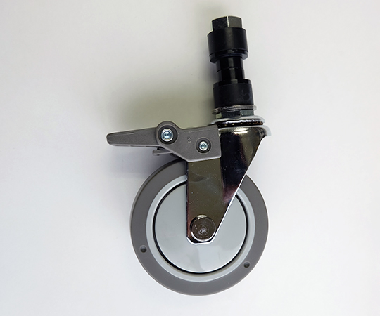 キャスター ゴム止め式 23mm用 グレー φ75mmストッパー付