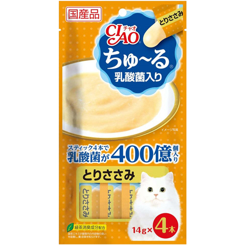 ﾁｬｵ ちゅーる 乳酸菌入り とりささみ 14g/本 1ｾｯﾄ(24本:4本×6ﾊﾟｯｸ)画像