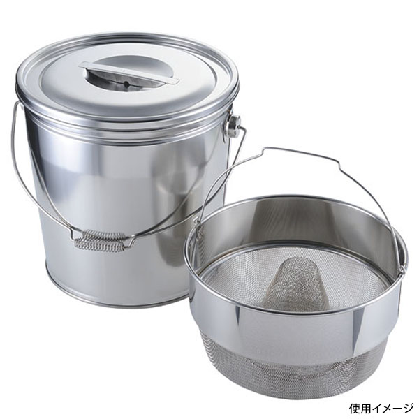 18-8バケットII 丸型 荒目 18L V-1315C ミネックスメタル画像