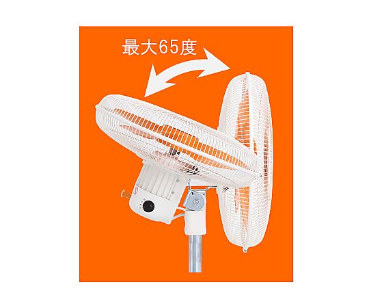AC100V・160W/450mm 工場扇(スタンド型) 大きなスタンド型の扇風機が正面から見える状態