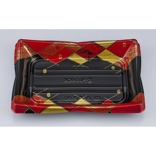 シーピー化成 どんぶり容器 BF華丼90 菱絵赤 本体(N)画像