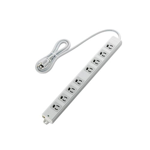 抜け止めＯＡタップ　３Ｐ　８個口　１ｍ　グレー画像