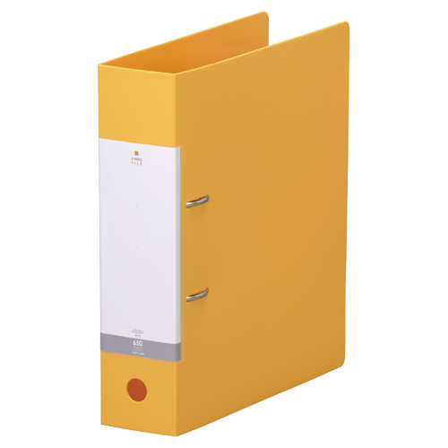 ﾘｸｴｽﾄ D型ﾘﾝｸﾞﾌｧｲﾙ A4ﾀﾃ 2穴 650枚収容 65mmとじ 背幅74mm 黄 1冊画像