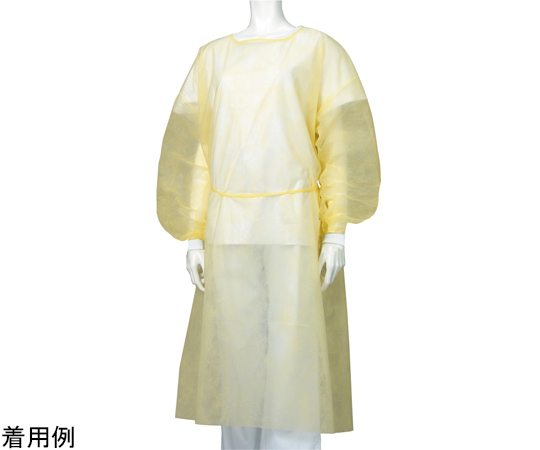 OWアイソレーションガウン イエロー カフ付#3 200枚入画像