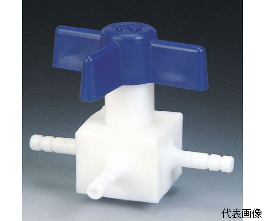 チューブ継手 フッ素樹脂（PTFE） 三方ストップコック 竹の子外径6φ画像